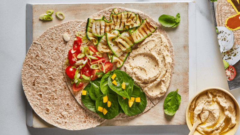 Wrap aux légumes grillés façon antipasti méditerranéens