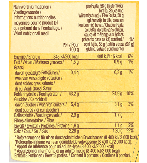 Glutenfreies Fajita Kit