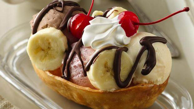 Bananensplit Dessert Tacos