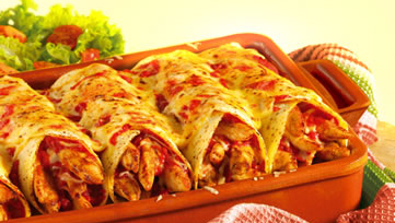 Mit Käse überbackene Enchiladas