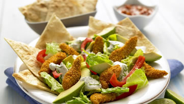 Salade de Crispy Chicken Fajitas